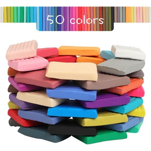Polymer Clay 50 Colors, Modeling Clay for Kids, Non-Toxic with Sculpting Tools - Picture 3 of 6